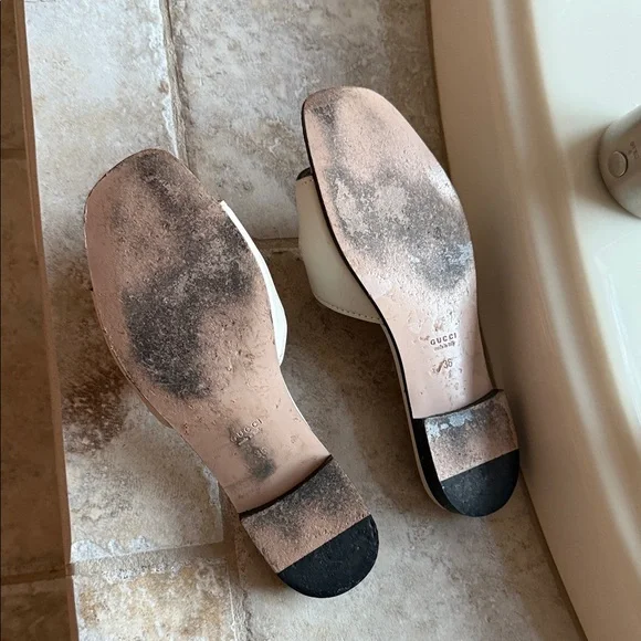 Gucci Women's Off-White Slide Sandals Sz 36 - Picture 5 of 9